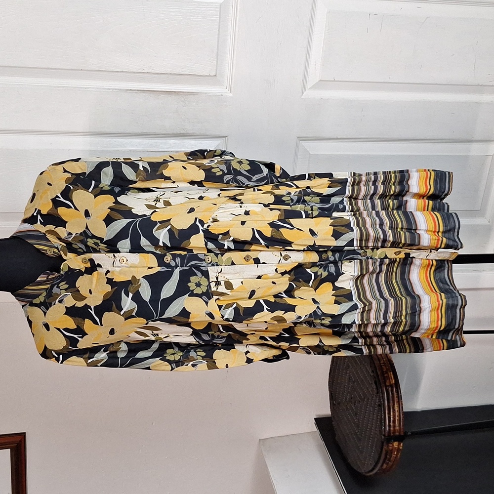 ANTHROPOLOGIE Blank London Hadley Unlined Floral Flowy Hi-low Shirt Dress Size S